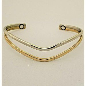 Sergio Lub Twisted Handmade Gold Silver Tone Women